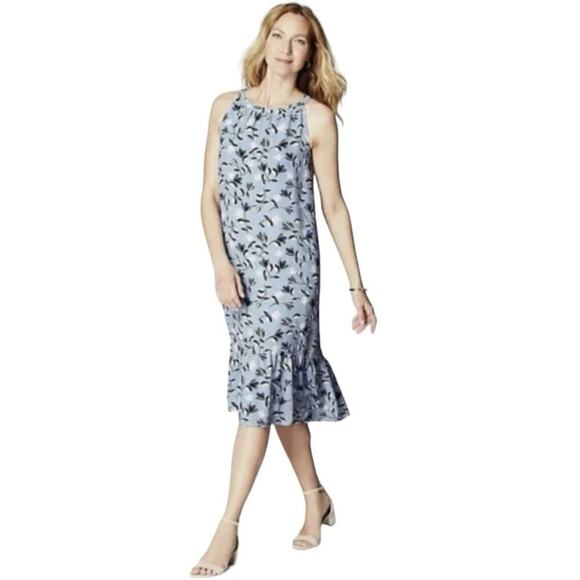 J. Jill Sky Blue Breeze Flounce Hem Maxi Dress Women Size M NWT $119